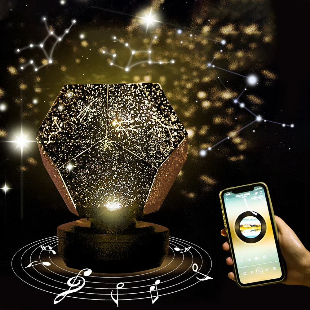Creative Star Projection Lamp Romantic Rotating Constellation Projector Bedroom Starry Sky Galaxy Atmosphere Lamp Children Gift