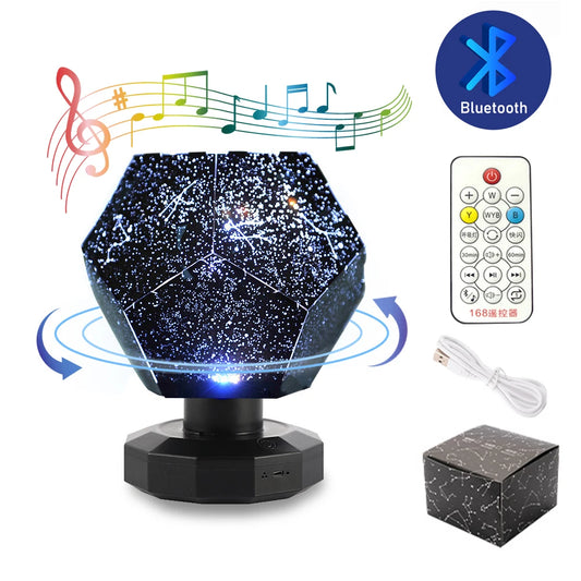 Creative Star Projection Lamp Romantic Rotating Constellation Projector Bedroom Starry Sky Galaxy Atmosphere Lamp Children Gift